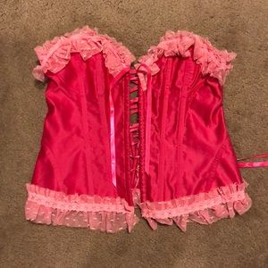 Pink ruffle corset